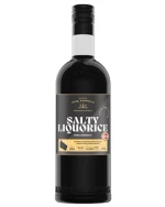 Bornholm Spirits Salty Liquorice flaske med sort lakridsfarvet indhold